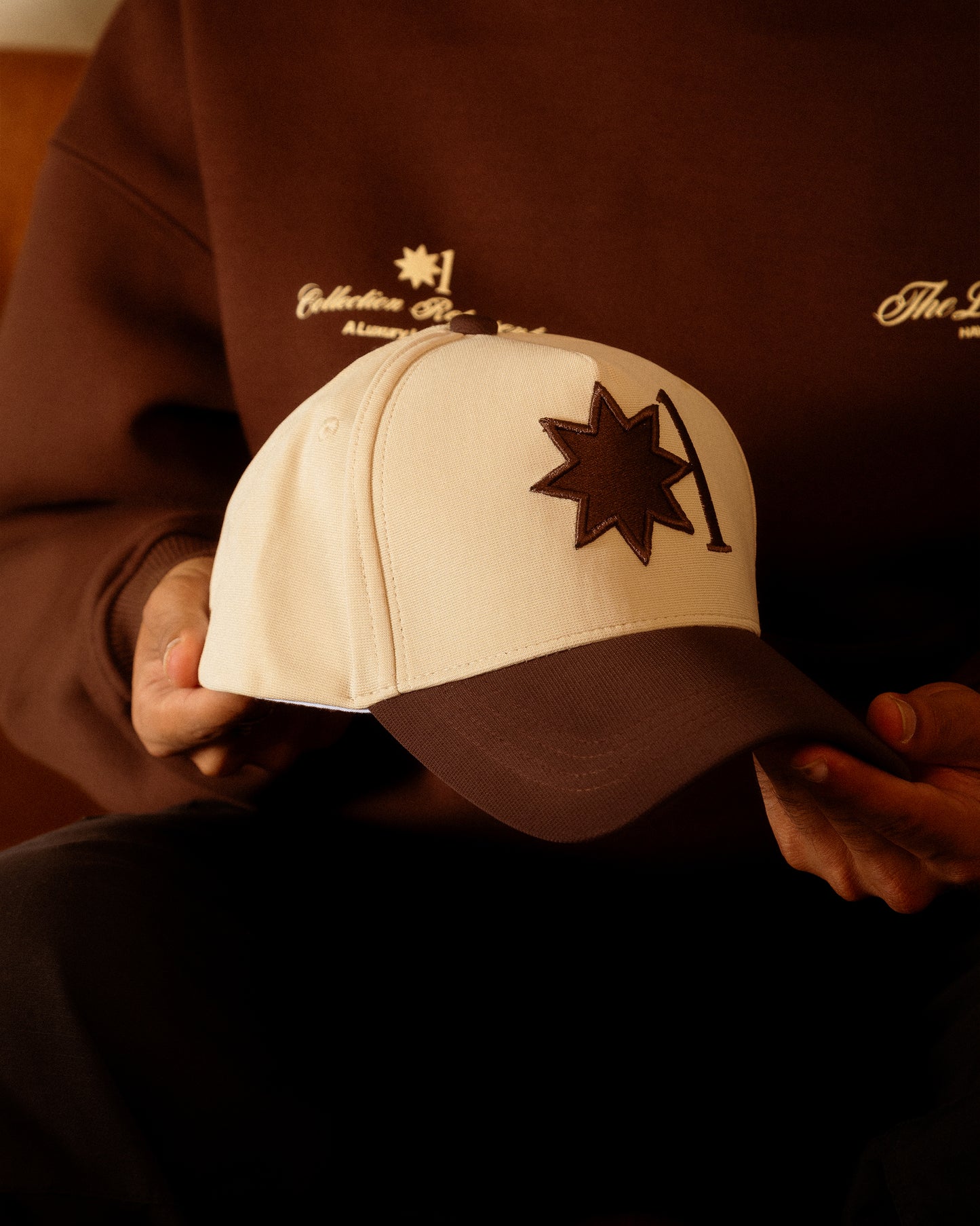 BEIGE & BROWN EMBROIDERED CAP (Unisex)