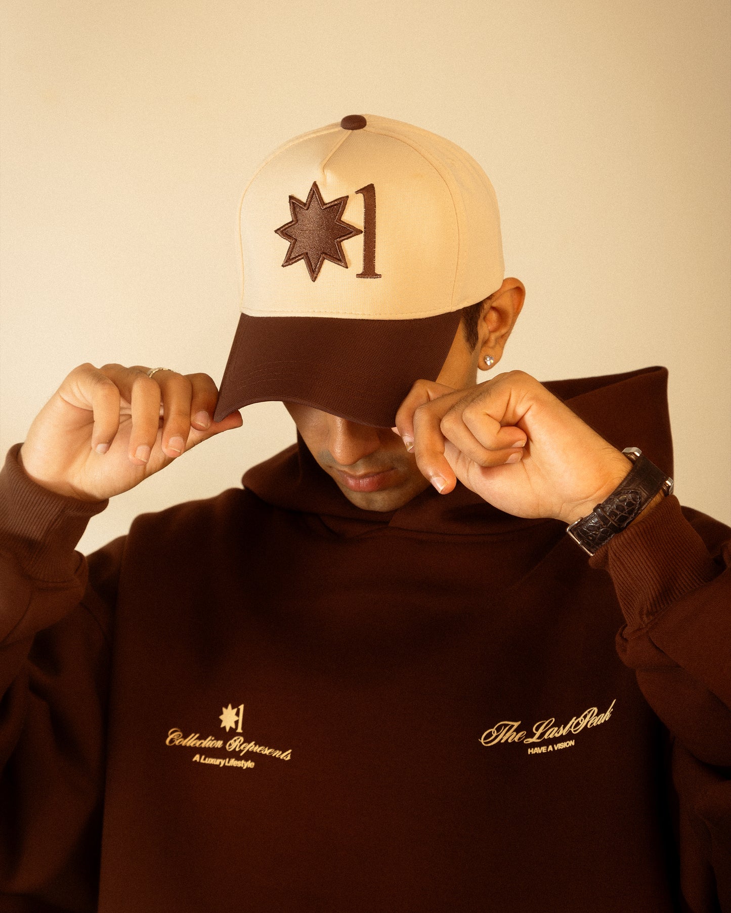 BEIGE & BROWN EMBROIDERED CAP (Unisex)